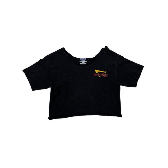 In & Out - Short Sleeve Cropped Graphic T-shirt in Black and Multi - Picture 1 of 3
